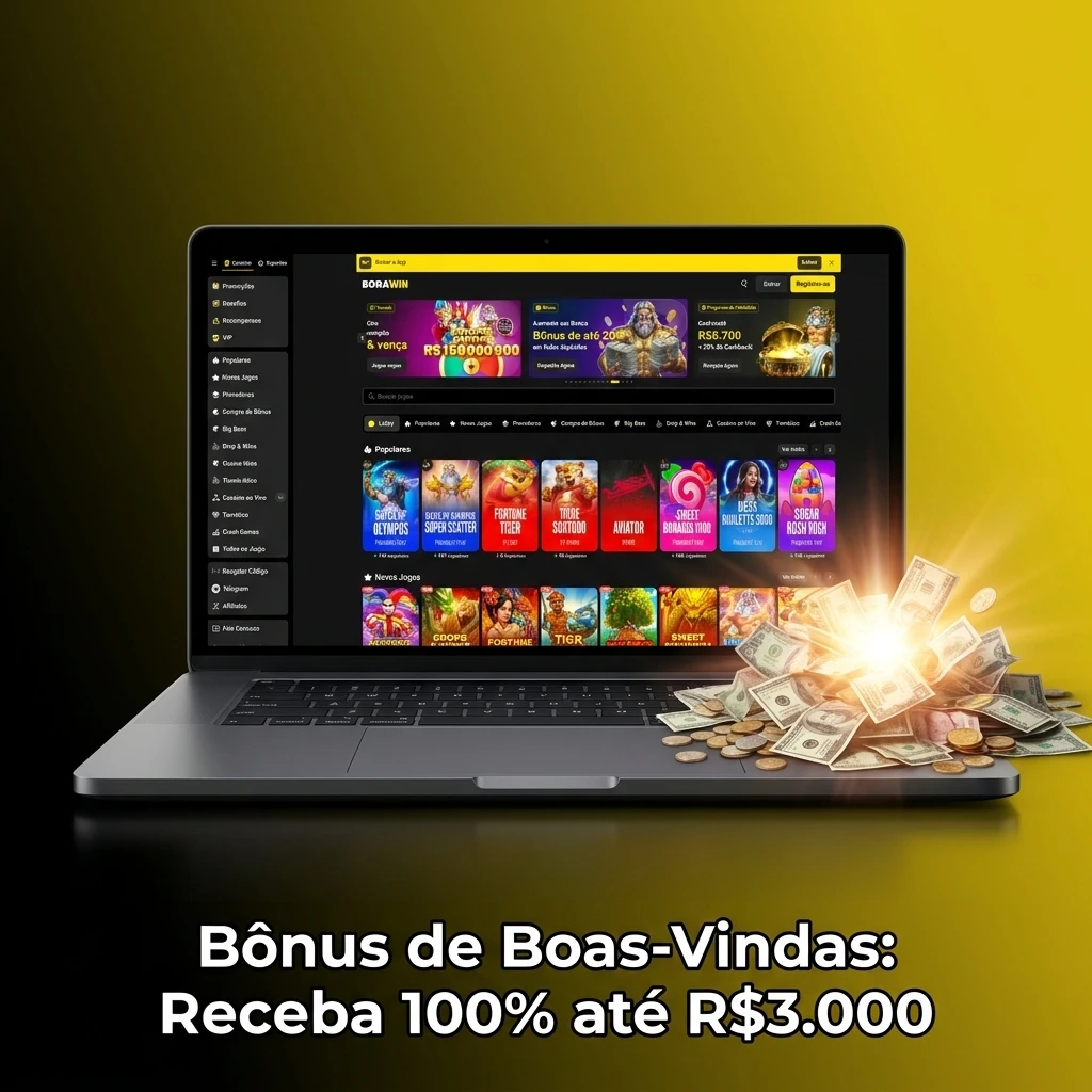 Bônus de boas-vindas 100% até R$3.000 para novos jogadores em slots, apostas esportivas e cassino ao vivo
