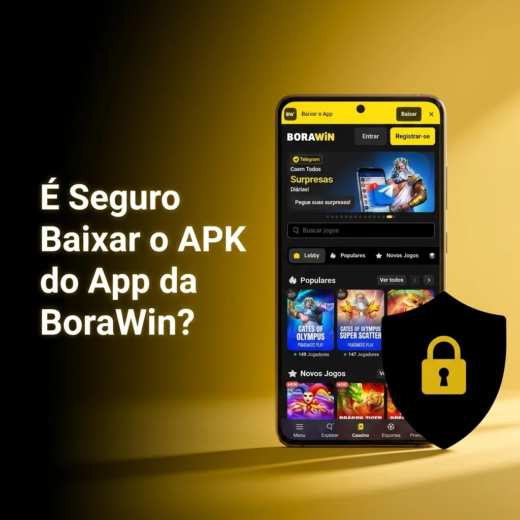 Download seguro do APK BoraWin com criptografia SSL e proteção de dados pessoais e financeiros