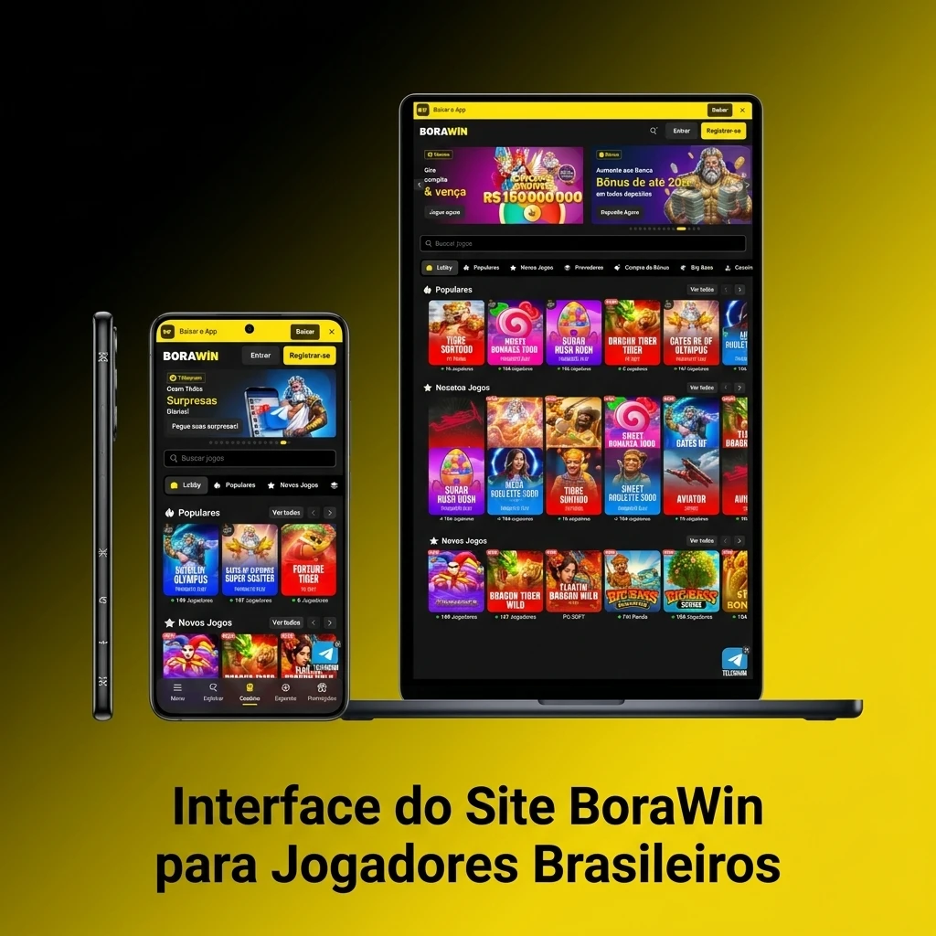 Interface do site BoraWin com menu de navegação em português para apostas esportivas, cassino e esports no Brasil
